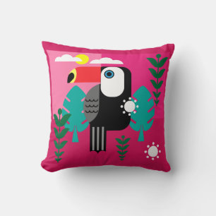 Coussin Forêt tropicale tropicale Toucan