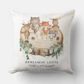 Coussin Forêt verte moderne Bois Animaux Pépinière (Recto)