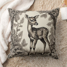 Forêt vintage Fawn Botanique Bébé Cerf