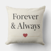 Coussin Forever & Always | Minimalist Romantic Quote Throw (Recto)