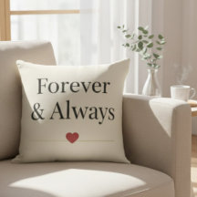 Forever & Always | Minimalist Romantic Quote Throw