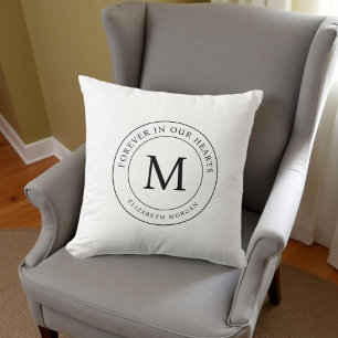 Coussin Forever in our Heart Funeral Memorial Modern