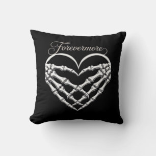 Coussin Forevermore Squelette Mains Coeur Romance gothique