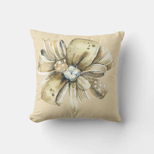 Coussin Forfait papier Brown avec des vaches fantaisie rou (Recto)