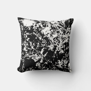 Coussin Formation de glace Abstraite noire et blanche