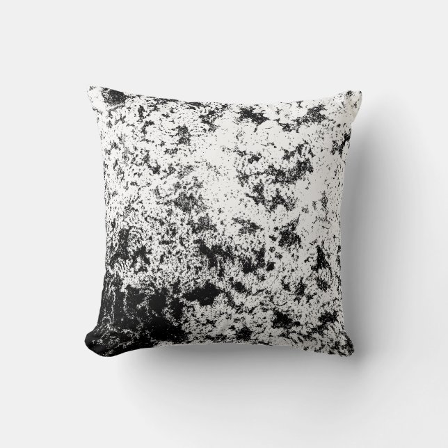 Coussin Formation de "nuages" Abstraits noirs et blancs (Recto)