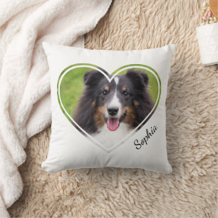 Coussin Forme cardiaque personnalisée Photos d'animaux dom