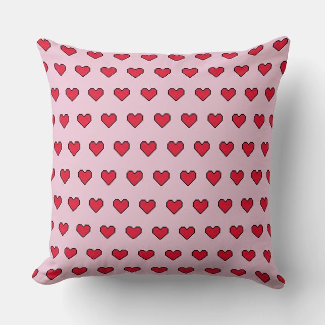 Coussin Forme de coeur mignonne pixélisée (Recto)
