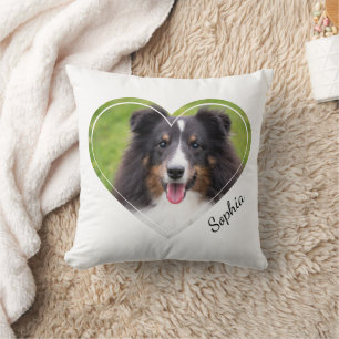Coussin Forme de cœur personnalisée pour photos d'animaux 