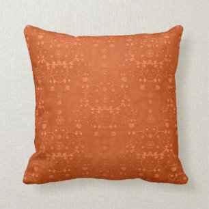 Coussin Forme de Damas Fancy Orange Brûlé Profond