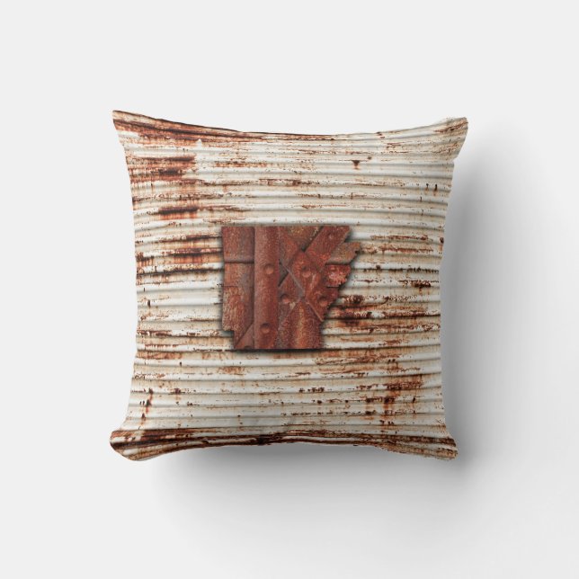 Coussin Forme de l'Arkansas rouille rouge (Recto)
