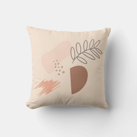 Coussin Forme de Terre Géométrique Minimale Botanique (Recto)