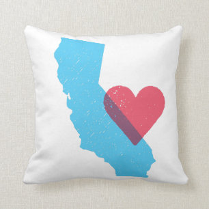Coussin Forme d'état d'amour de la Californie avec le
