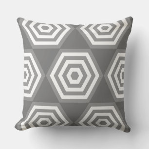 Coussin Forme géométrique Abstraite en gris et blanc
