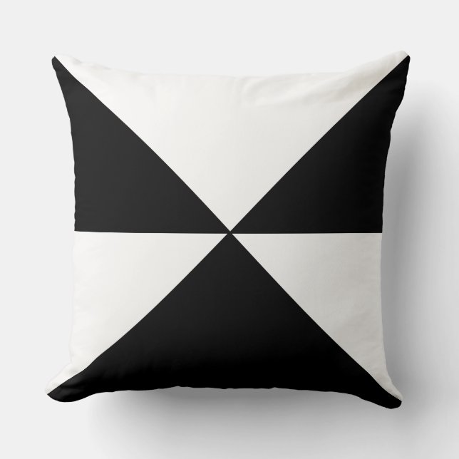 Coussin Forme géométrique Abstraite en noir et blanc (Recto)
