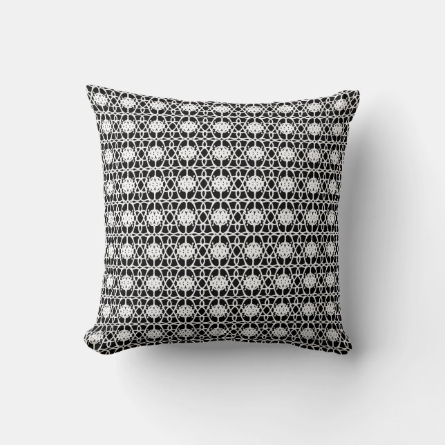 Coussin Forme géométrique abstraite et élégante en noir et (Recto)
