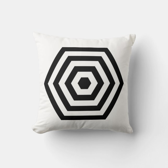 Coussin Forme géométrique hexagonale en blanc (Recto)