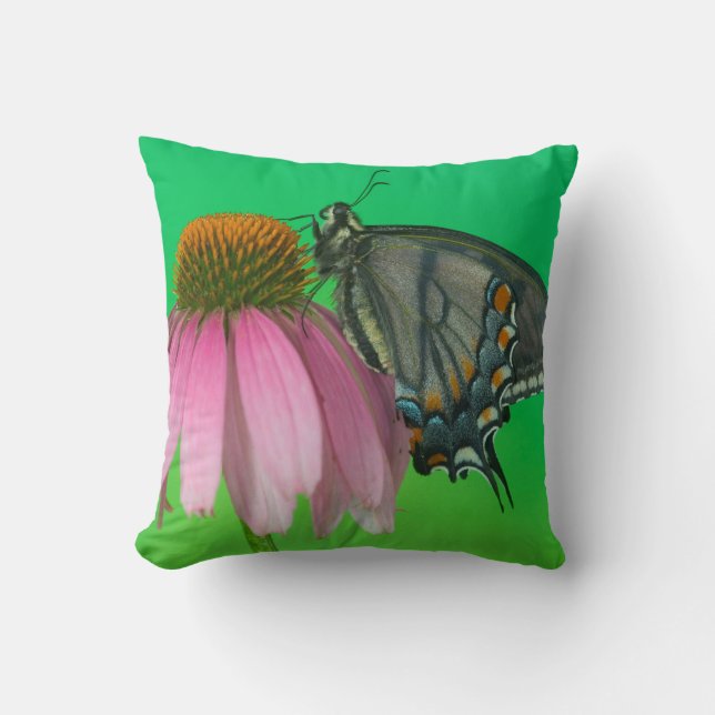 Coussin Forme noire de l'Eastern Tiger Swallowtail (Recto)