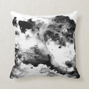 Coussin formé par carré noir et blanc de résum
