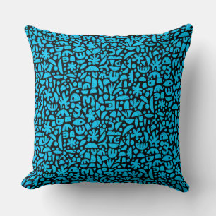 Coussin Formes Abstrait 140821 - Ciel bleu sur noir