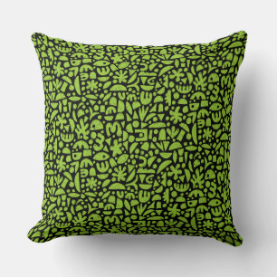 Coussin Formes Abstrait 140821 - Martian Green sur noir