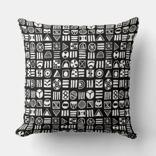 Coussin Formes Abstraites 060617 Motif - Blanc sur noir