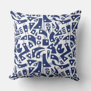 Coussin Formes Abstraites 180318 - #1D336D sur blanc