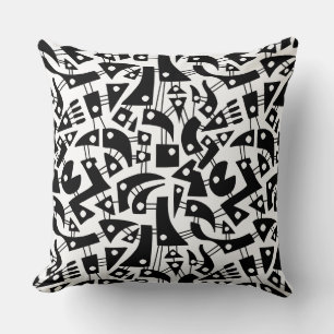 Coussin Formes Abstraites 180318 - Noir sur blanc