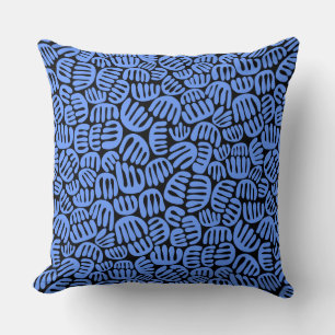 Coussin Formes Abstraites 301122 - Bleu bébé sur noir