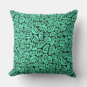 Coussin Formes Abstraites 301122 - Turquoise sur noir