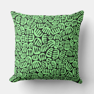 Coussin Formes Abstraites 301122 - Vert menthe sur noir