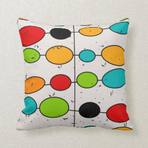 Coussin Formes Abstraites de couleur modernes du milieu du