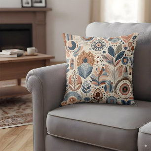 Coussin Formes Abstraites en couleurs bohèmes