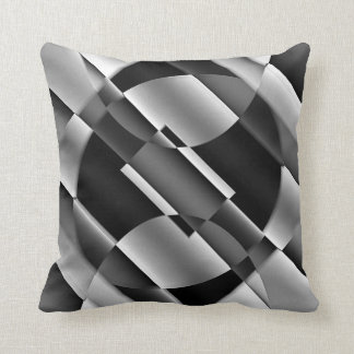 Coussin Formes Abstraites en noir, blanc et gris