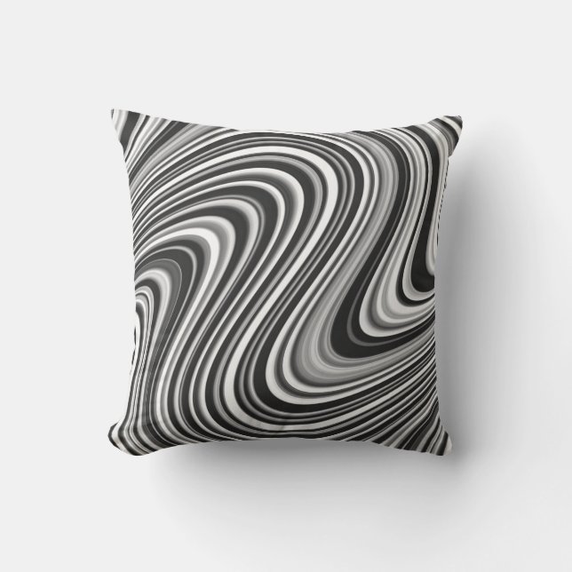 Coussin Formes Abstraites en noir et blanc (Recto)