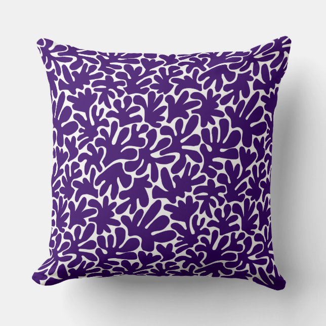 Coussin Formes biologiques Abstrait 240822 - Violet profon (Recto)