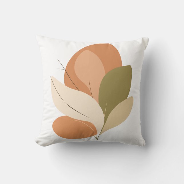 Coussin Formes Botaniques Abstraites (Recto)