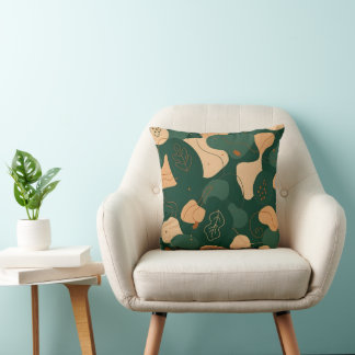 Coussin Formes botaniques abstraites et terreuses de la fo