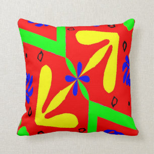 Coussin Formes colorées de style Matisse