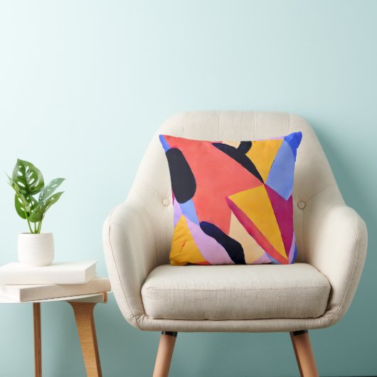 Coussin Formes colorées peintes - Art Abstrait (Chaise)