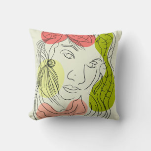 Coussin Formes d'art de femme latine Floral