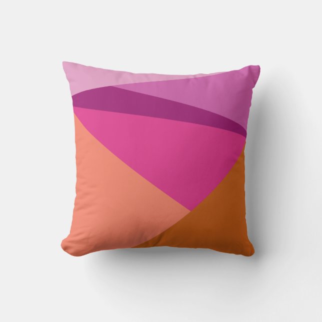Coussin Formes de bloc de couleur géométrique en Magenta v (Recto)