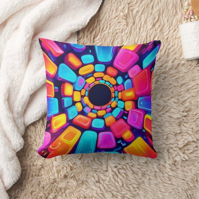 Coussin Formes de néon Art tunnel Abstrait (Couverture)