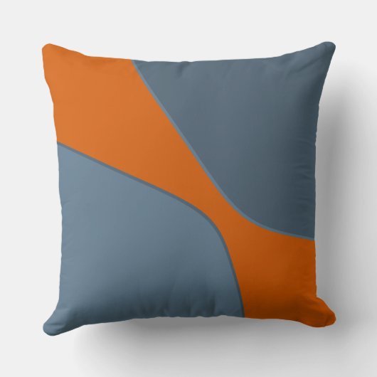 Coussin Formes de quart irrégulières orange et bleu (Verso)
