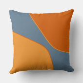 Coussin Formes de quartier irrégulières orange et bleu (Verso)