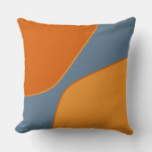 Coussin Formes de quartier irrégulières orange et bleu (Recto)