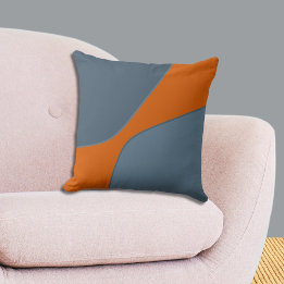 Coussin Formes de quartiers irrégulières orange et bleu  