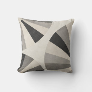 Coussin Formes de ventilateur géométriques en ivoire gris