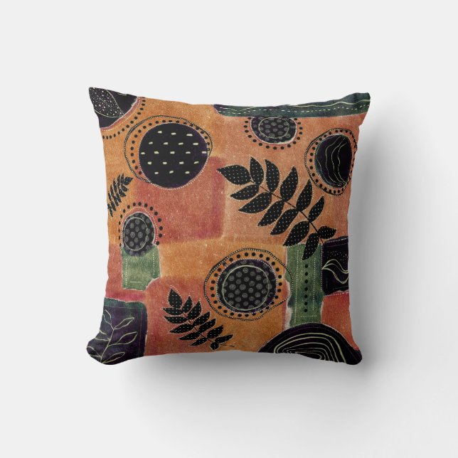 Coussin Formes et feuilles de cercles géométriques abstrai (Recto)