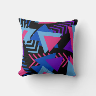 Coussin Formes et lignes géométriques cool et colorées